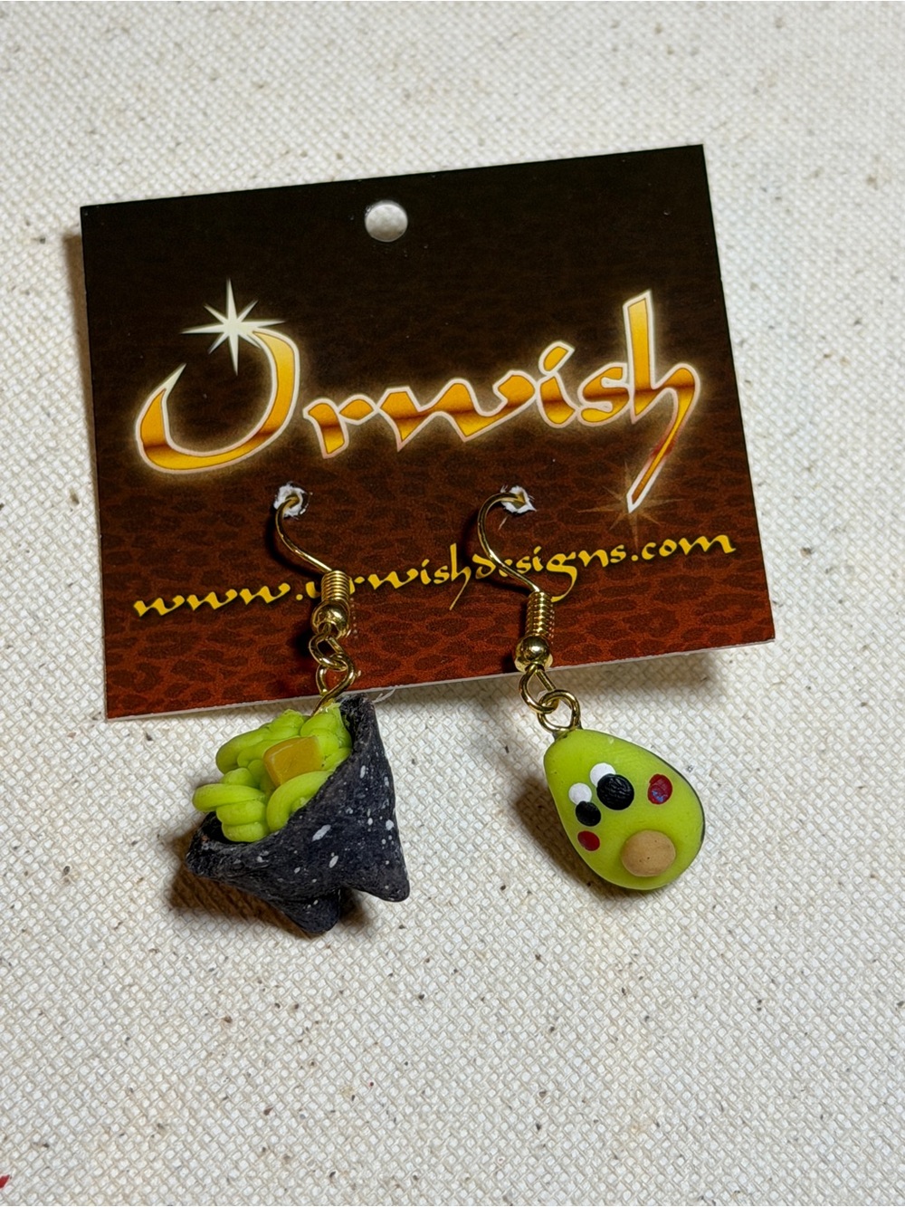 Green Avocado & Taco Charm Earrings